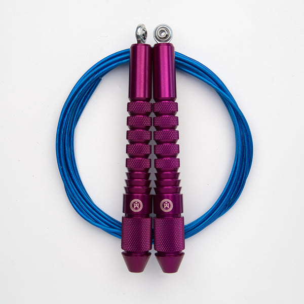 Corde à sauter Amethyste avec câble enrobé bleu