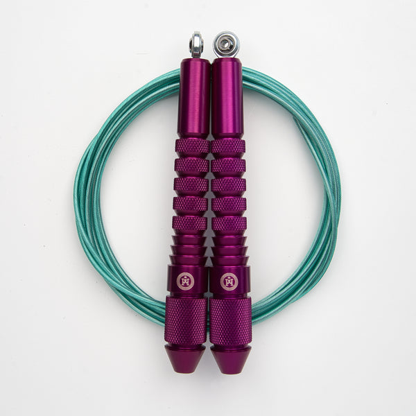 Corde à sauter Amethyste avec câble enrobé vert