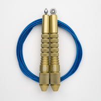 Corde à sauter or avec câble enrobé bleu