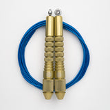 Corde à sauter or avec câble enrobé bleu