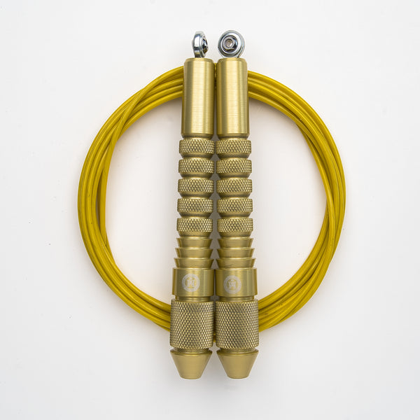 Corde à sauter or avec câble enrobé jaune