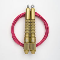 Corde à sauter or avec câble enrobé rose