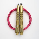Corde à sauter or avec câble enrobé rose