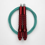 Corde à sauter Rouge Rubis avec câble enrobé vert